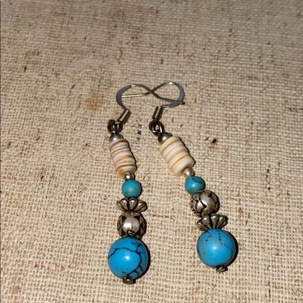 🔴Blue rose earrings